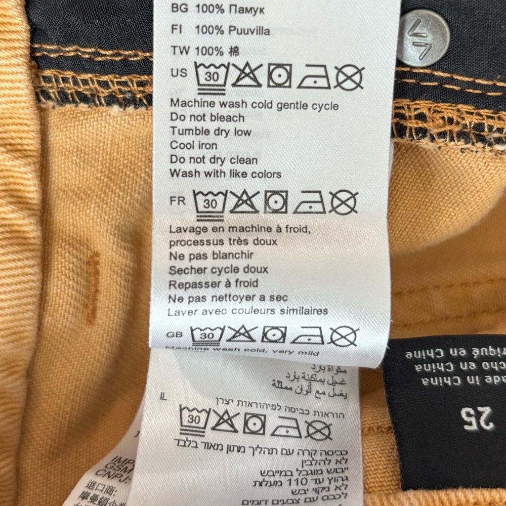 RVCA Rowdy Mini Skirt High Rise and Raw Hem Mustard Yellow Gold Size 25 - Picture 8 of 8
